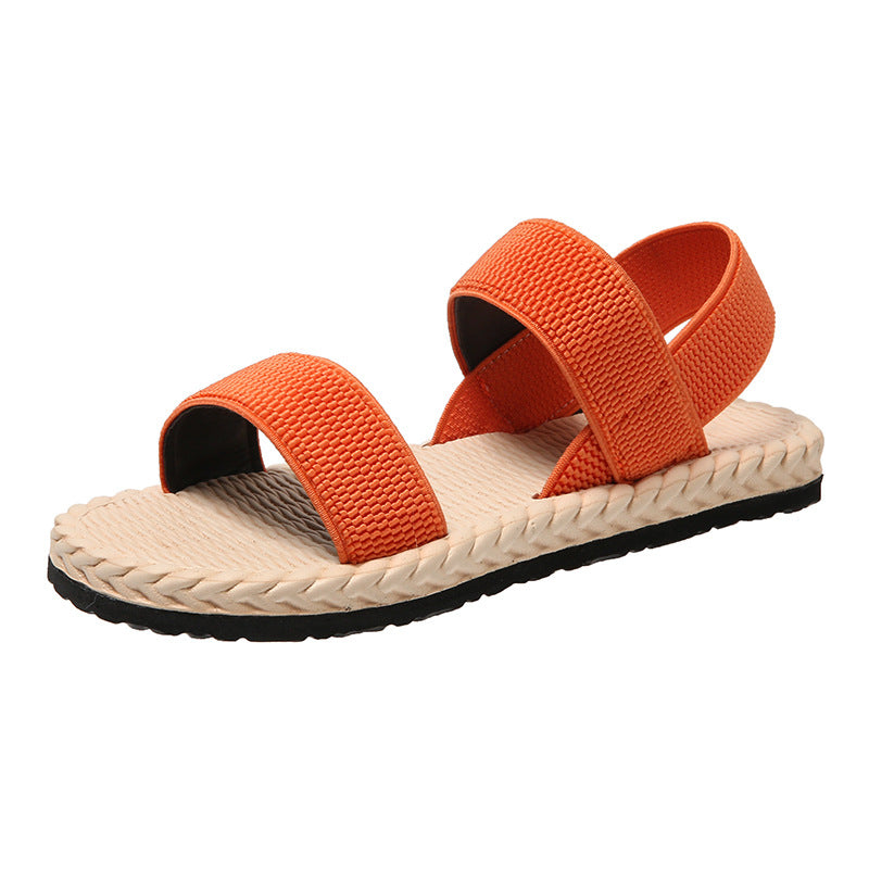 Women's Non-slip Wear-resistant Comfortable Soft Bottom Color Flat Sandals