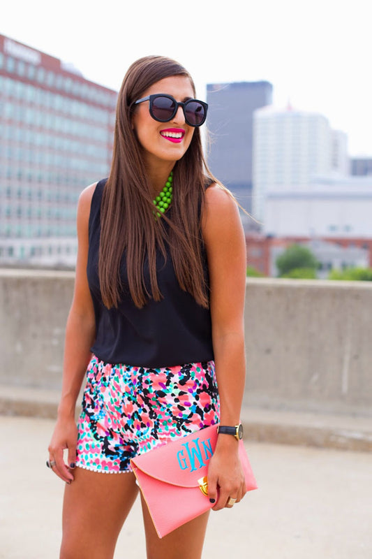 Summer New Printed Elastic Waist Shorts Beach Pants