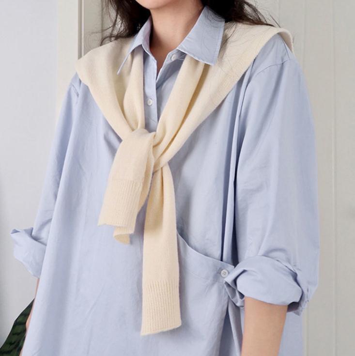 Women's Cored Yarn Knitted Shawl Spring Autumn Outerwear Waistcoat