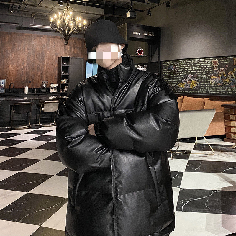 Large PU Skin Bread Jacket Autumn And Winter Young Male