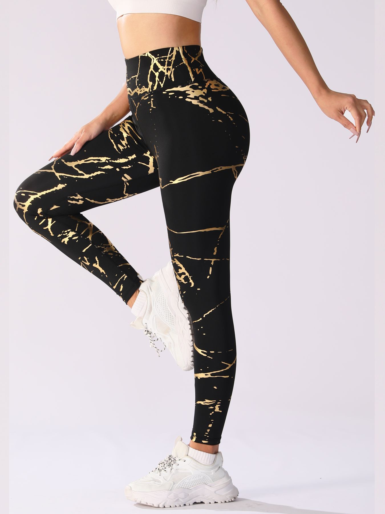 Bronzing Yoga Pants Women's High Waist Hip Lift Sun Protection
