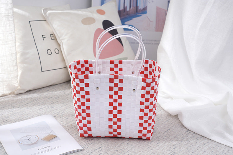 Women's Fashion Diagonal Basket Woven Bag