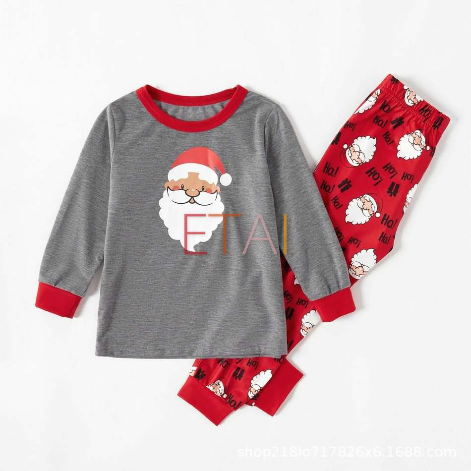 Julepyjamassæt med lange ærmer til forældre og børn med print