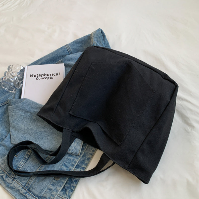 Japanese Lazy Style Solid Color Casual Large Capacity Shoulder Bag