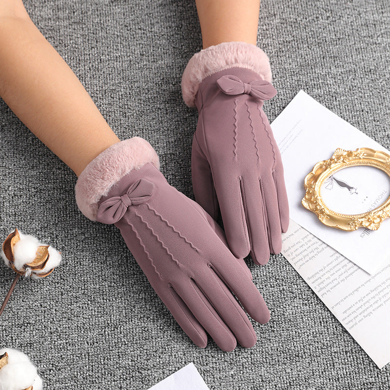 Plush Thick Windproof Touch Screen Driving Gloves
