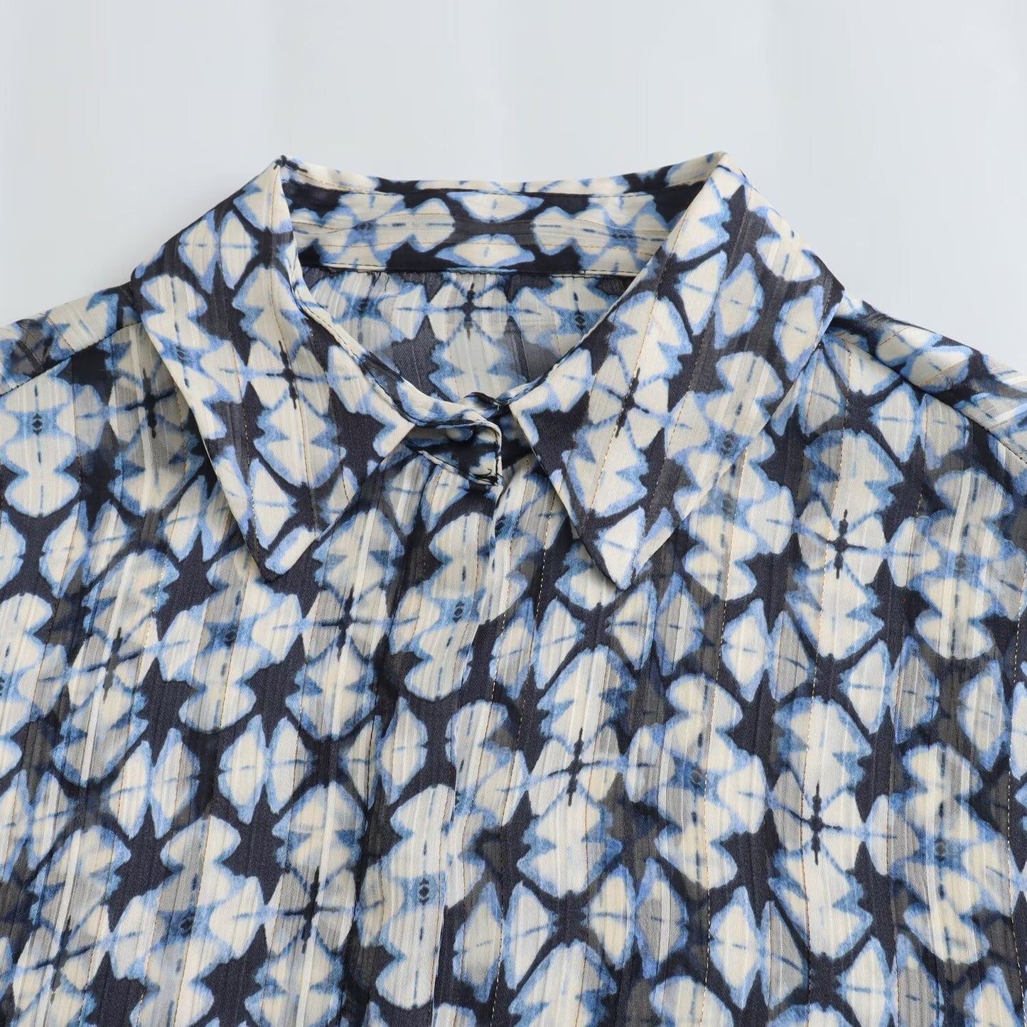 Fashion Metal Wire Printed Long Sleeve Shirt