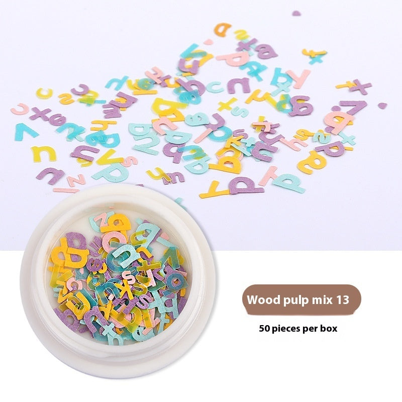 Nail Art Wood Pulp Slice Flower Mixed Nail Sticker DIY Accessories
