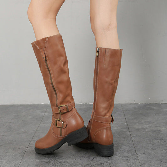 Casual Plus-Size Dr Martens Boots With Side Zipper And Thick Sole For Women