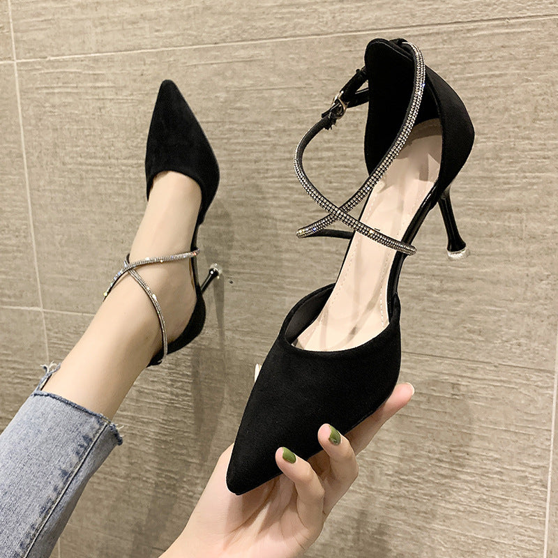 Stiletto Rhinestone Simple And Fashionable High Heels