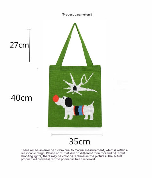 Puppy Knitted Bags Cute Large Crossbody Shoulder Bag