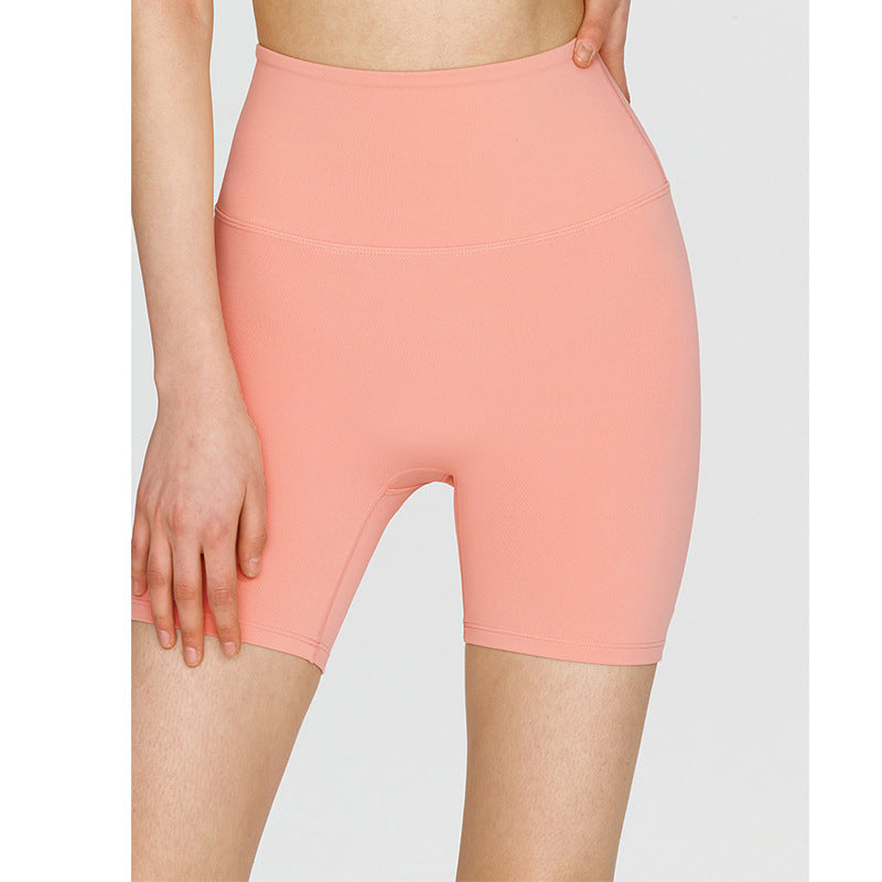 Hip Lifting Peach Yoga Four-point Short High Waist Basic Sports Running Cycling Pants Brushed Nude Feel