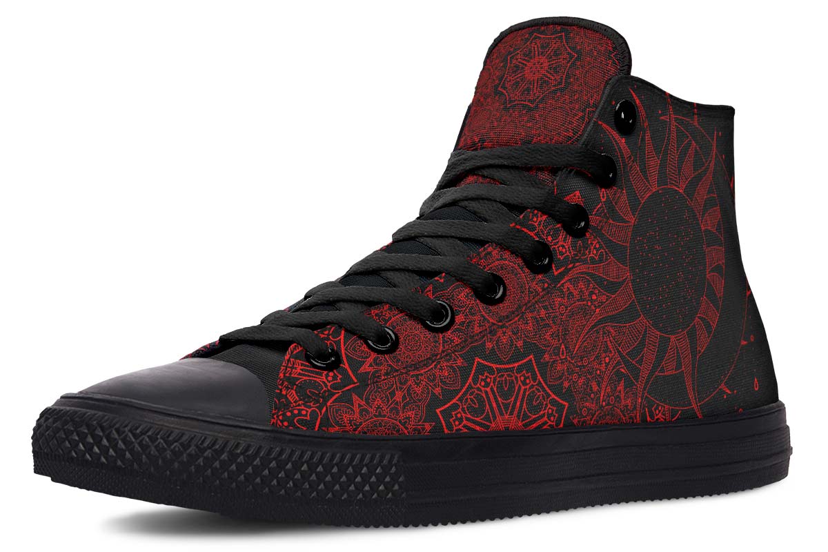 Men's And Women's Fashion Color Printing High-top Canvas Shoes
