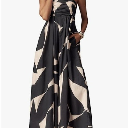 Women's Backless Waist Trimming Wide-leg Jumpsuit