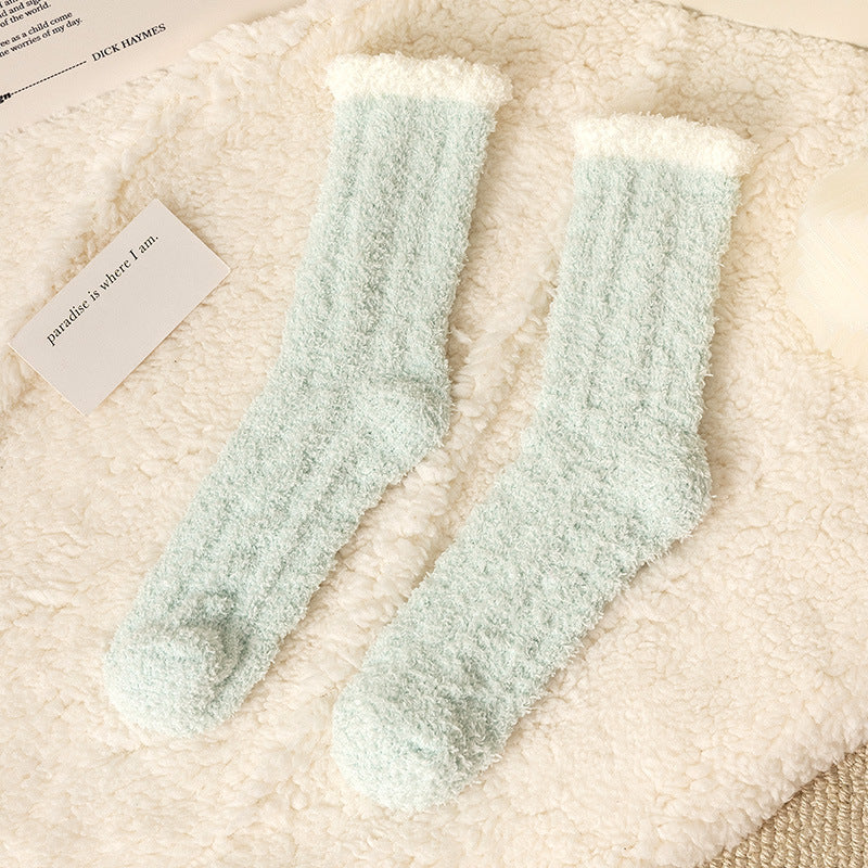 Coral Socks For Children In Autumn And Winter