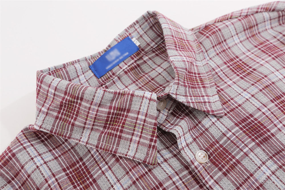 Plaid Long Sleeve Boys Trend European And American Loose Casual Shirt