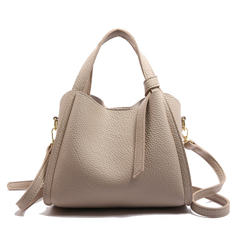 Korean Style Ins New Hong Kong Style Personalized Simple One-shoulder Underarm Bucket Bag Vegetable Basket Retro Crossbody Bag