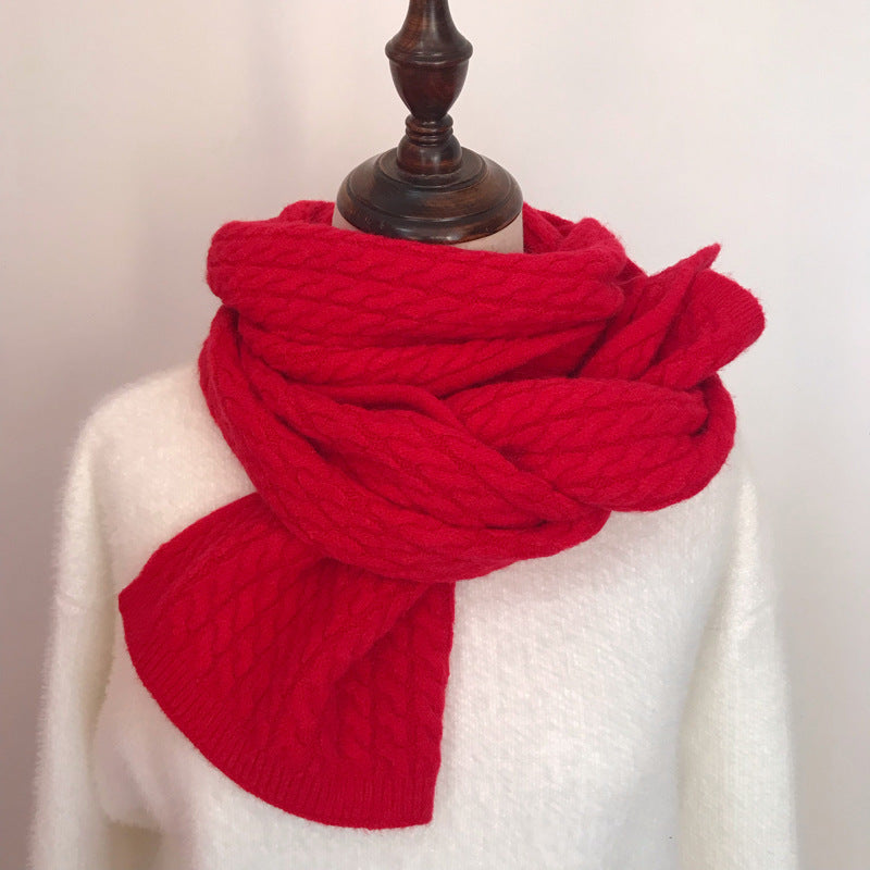Women's Fashion Versatile Solid Color Warm Neck Shawl