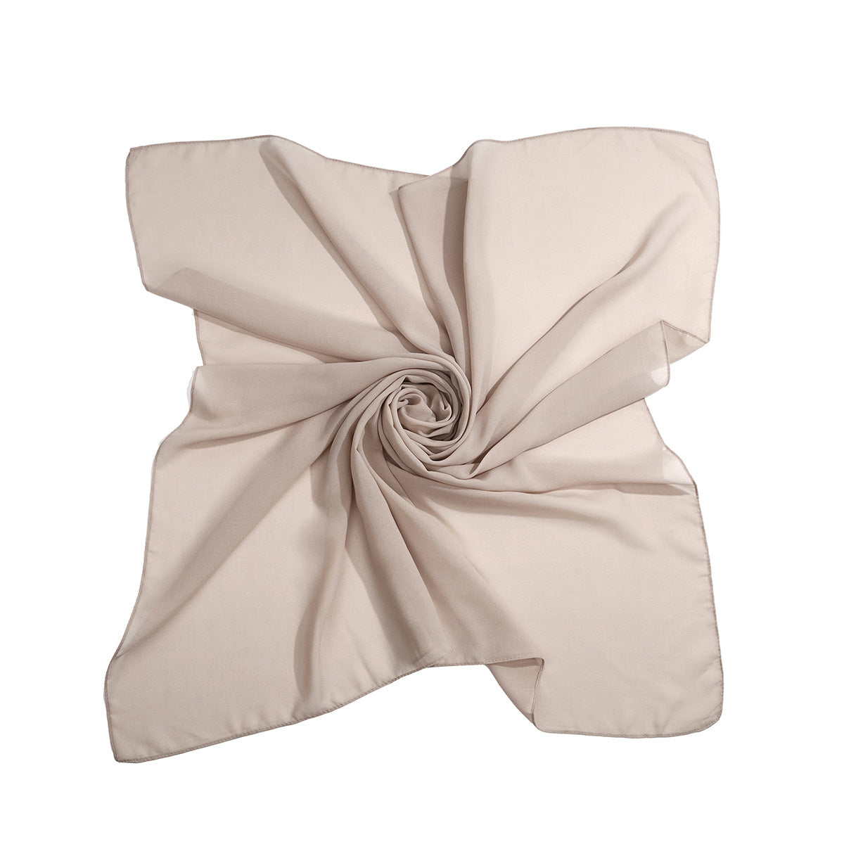 Composite Chiffon Square Scarf Solid Color Headscarf Comfortable And Breathable
