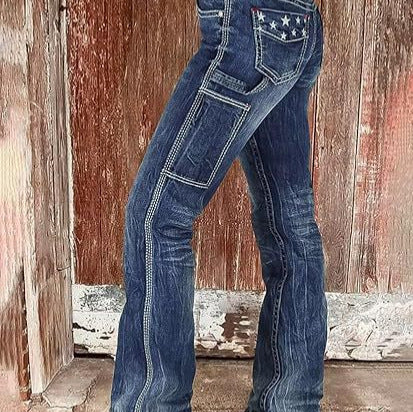 Sommerlige afslappede bootcut-bukser med slim pasform