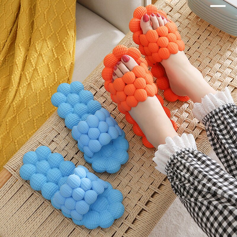 Outing Couple Home Slippers Sandals Thick-soled Lychee Slippers