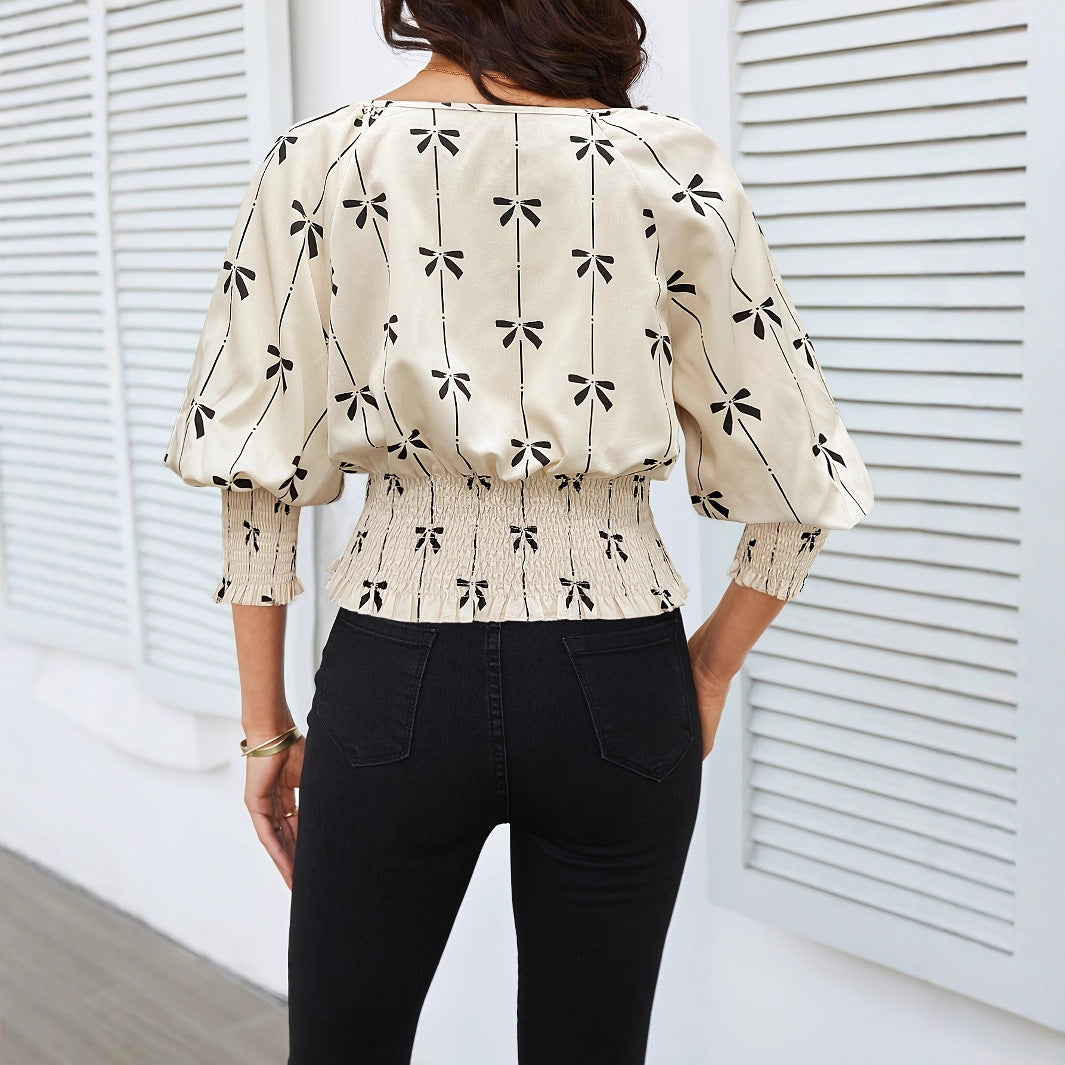 Fashionable Printed Shirt Women's Top