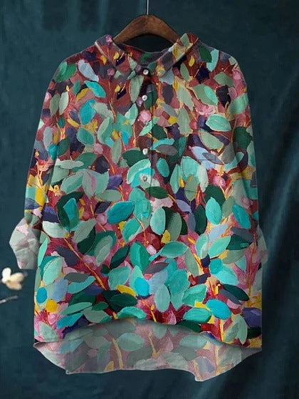 Long-sleeve 5-button Shirt With 3D Digital Animal Print
