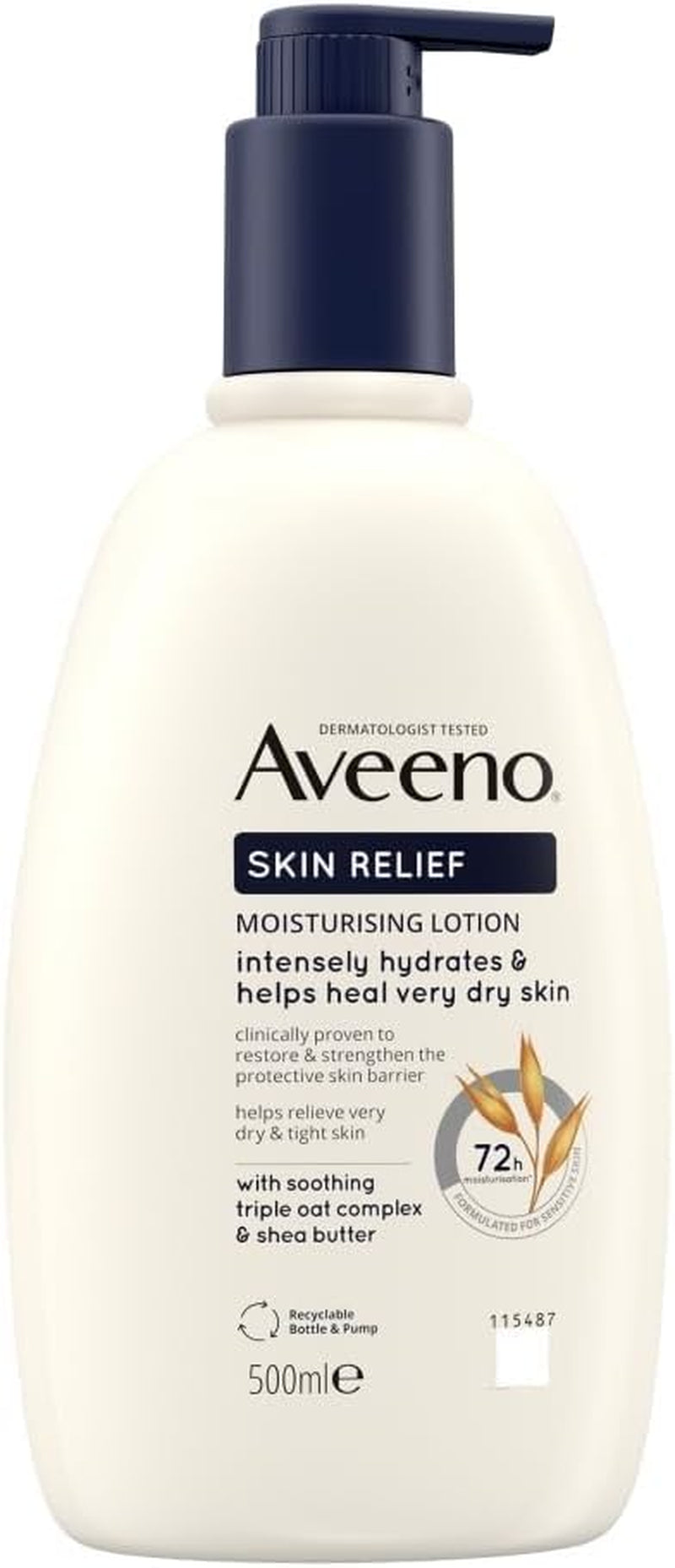 Aveeno Loción Hidratante Para Aliviar La Piel, Con Triple Complejo De Avena Calmante Y Manteca De Karité, Adecuada Para Pieles Sensibles, Hidratación Intensa De 72 Horas, Ayuda a Aliviar La Piel Muy