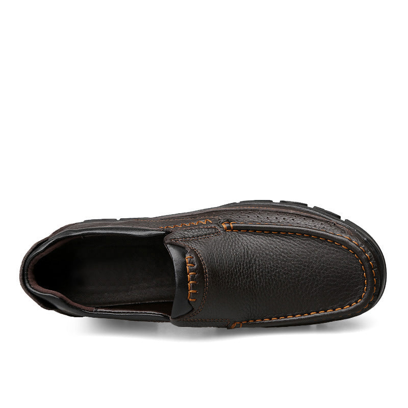 Middle-aged and elderly men's soft leather dad shoes
