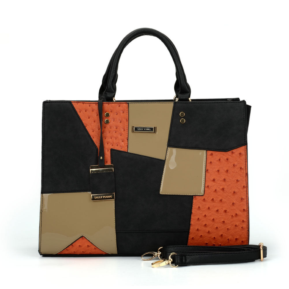 Single shoulder messenger stitching ladies bag