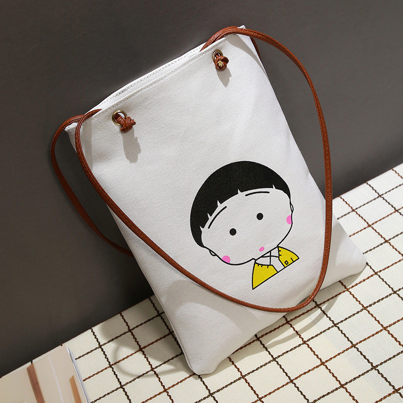 The new Korean alphabet printed Canvas Handbag Shoulder canvas bag student bag female canvas bag cloth female fashion tide