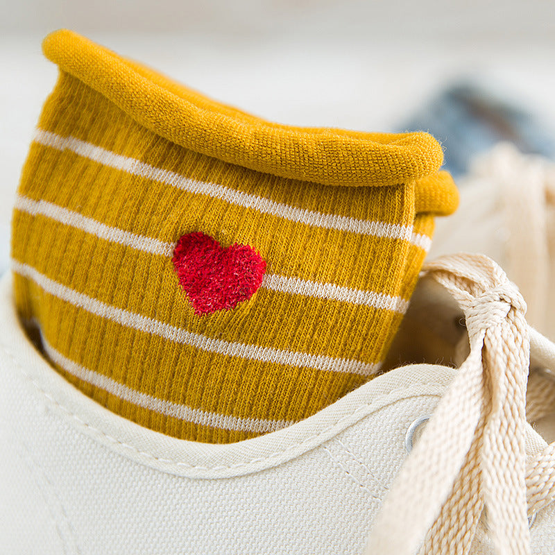 Love stripe curling in the tube socks cotton socks pile socks