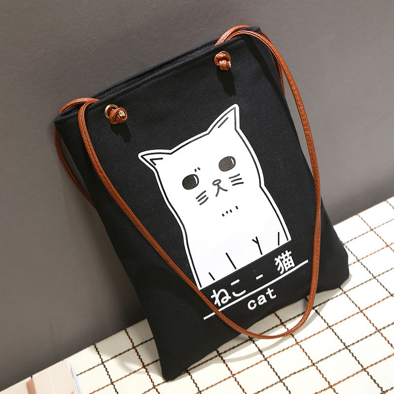 The new Korean alphabet printed Canvas Handbag Shoulder canvas bag student bag female canvas bag cloth female fashion tide