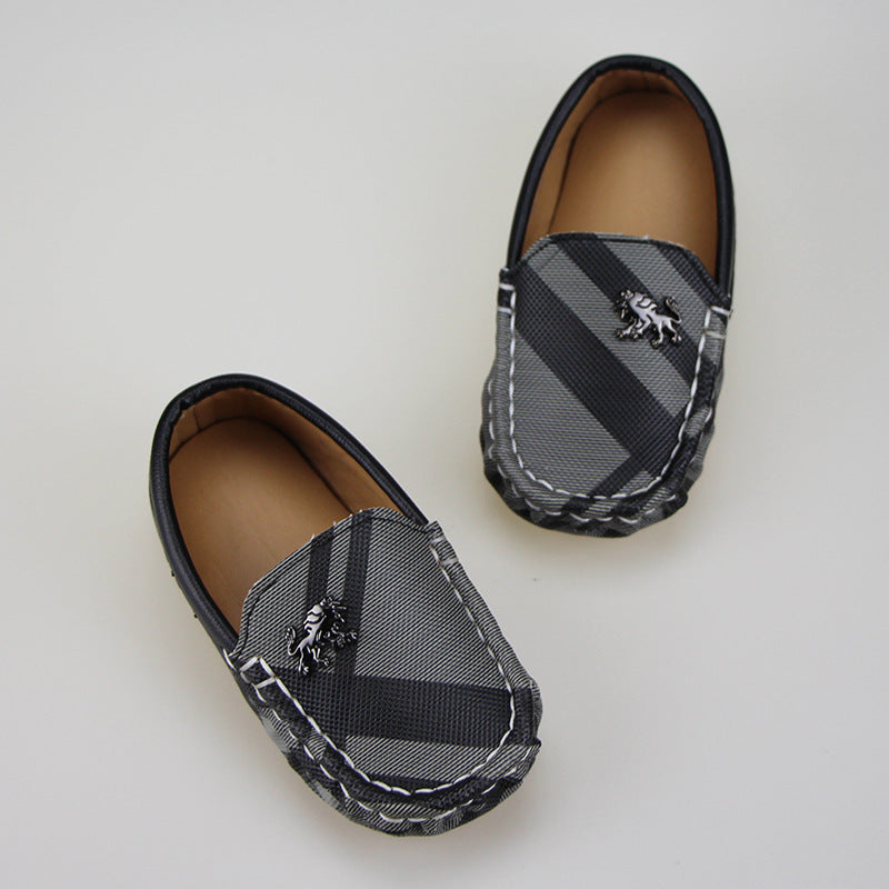 Temperament Leopard Print Spring Fashion Soft-soled Children's Peas Shoes