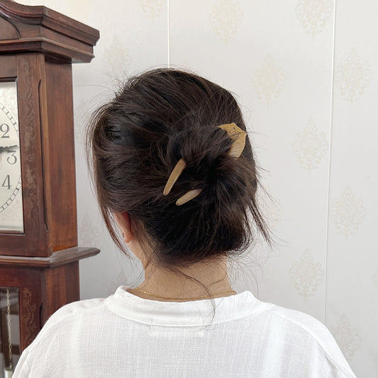 Kitten Double Hairpins Sandalwood Hairpin