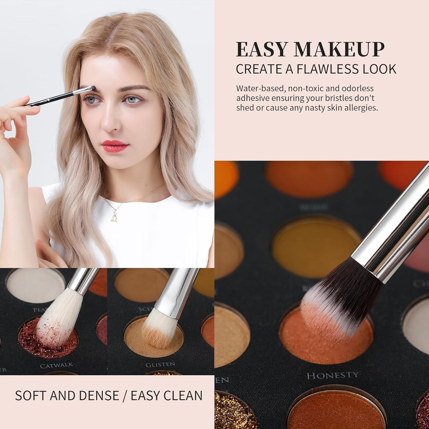 Ducare Set De Brochas De Maquillaje 15 Pcs Con Bolsa Profesional Brochas De Maquillaje Synthetic,Mango De Madera,Brocha Para Contorno De Ojos Y Rubor,Regalo Para San Valentín,Navidad Y Año Nuevo