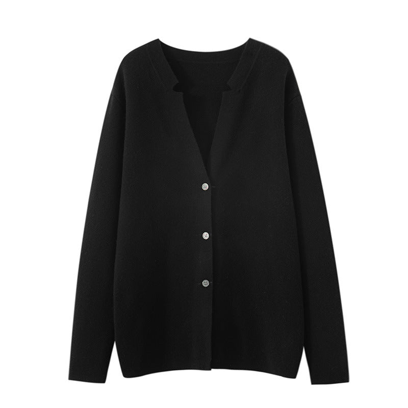 Wool Cardigan Men's Stand Collar Solid Color
