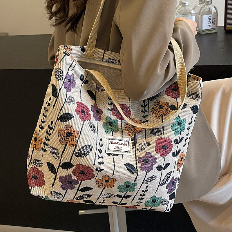 Canvas Large-capacity Shoulder Handbag