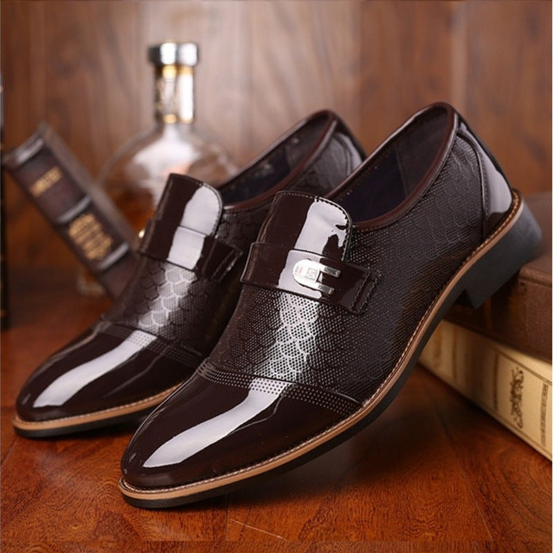 Black leather shoes
