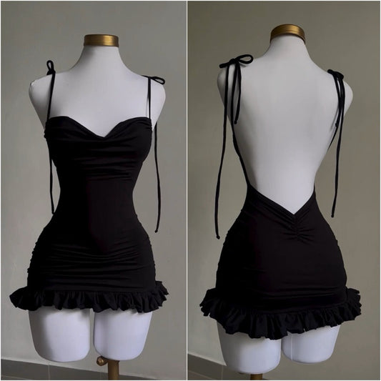 Summer Y2g Backless Lace-up Hot Girl Dress