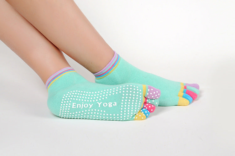 Ladies Non-Slip Cotton Yoga Socks With Heel