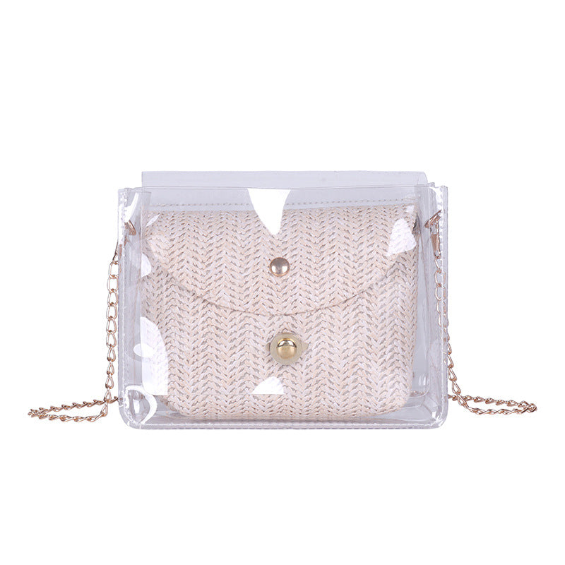 Summer Transparent Bag Fairy New Woven Picture Jelly Bag Wild Chic Chain List