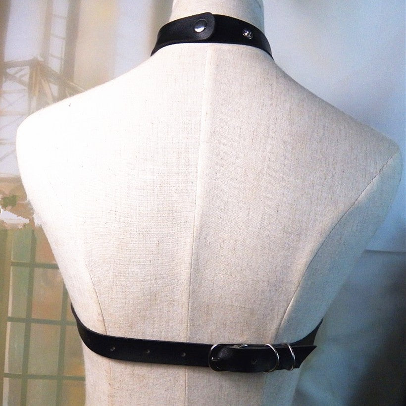 Punk Dark Street Dance Collar Belt One Piece