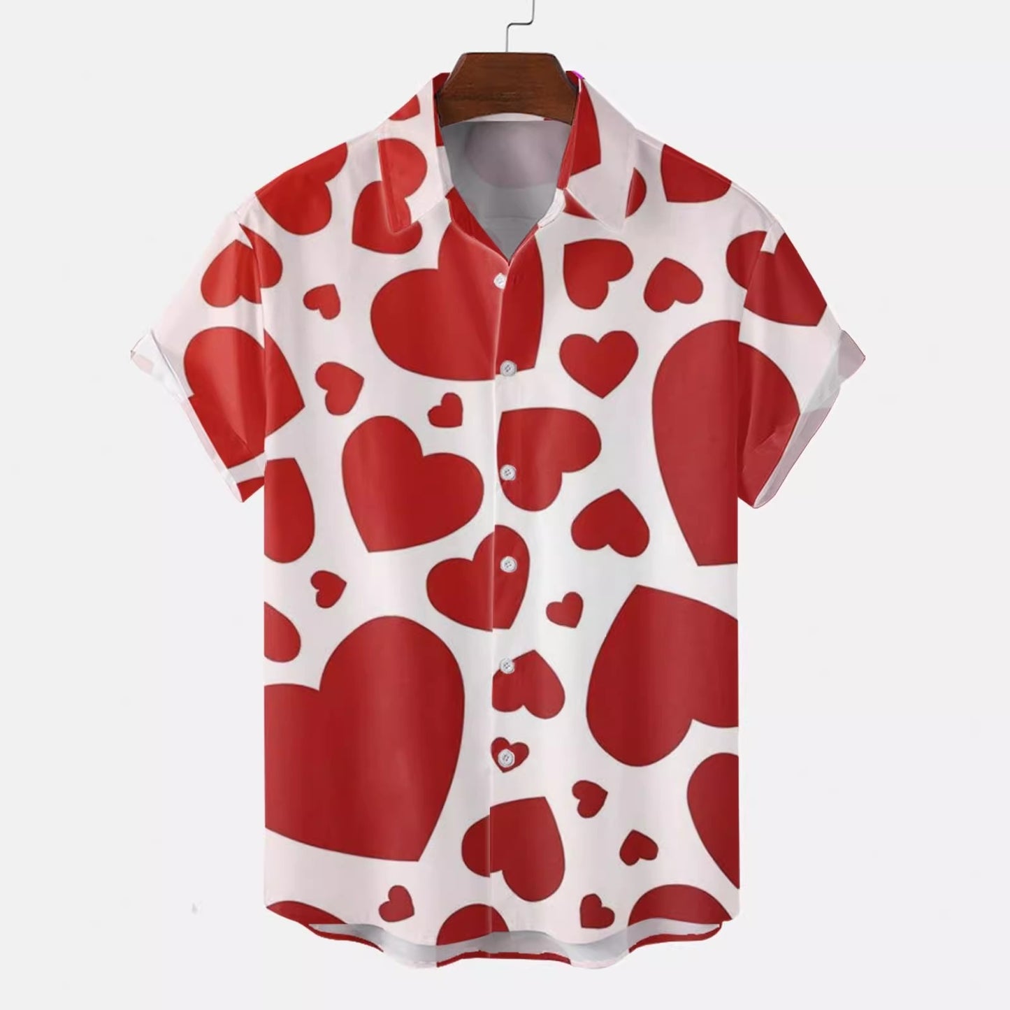 Men's Casual Slim Beach 3D Printed Short Sleeve Shirt