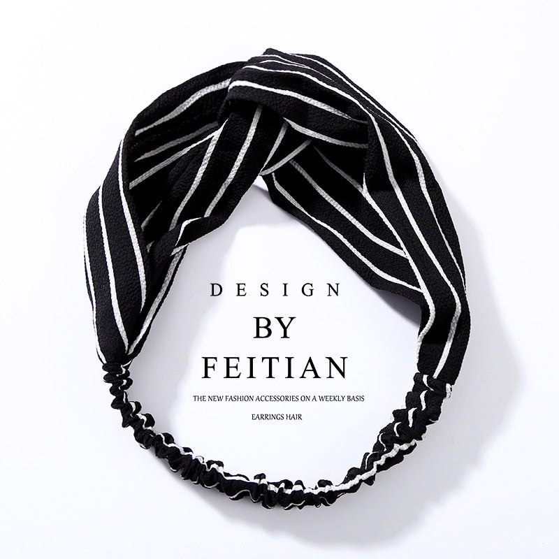 Fabric cross-knotted bow chiffon floral headband