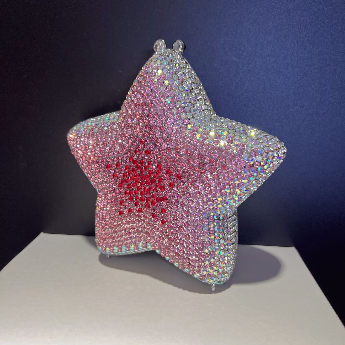 Lille stjernebesat diamantmiddag fuld diamant håndtaske