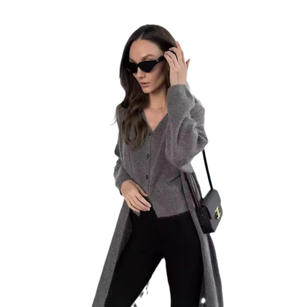European And American Style Vest Long Sweater Cardigan Women's Suit