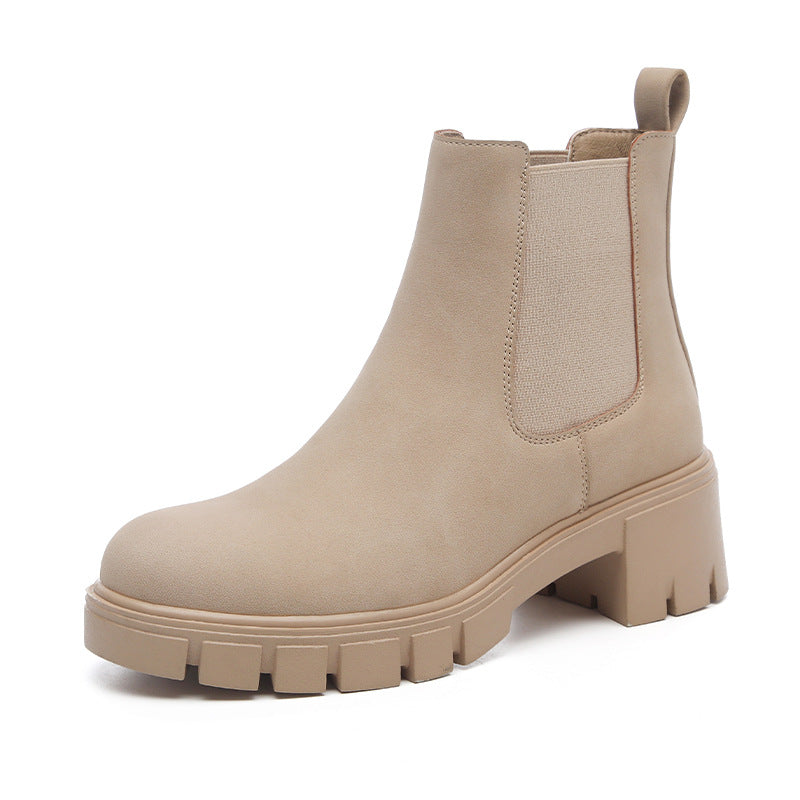 Women's Thick Bottom Suede Dr Martens Boots