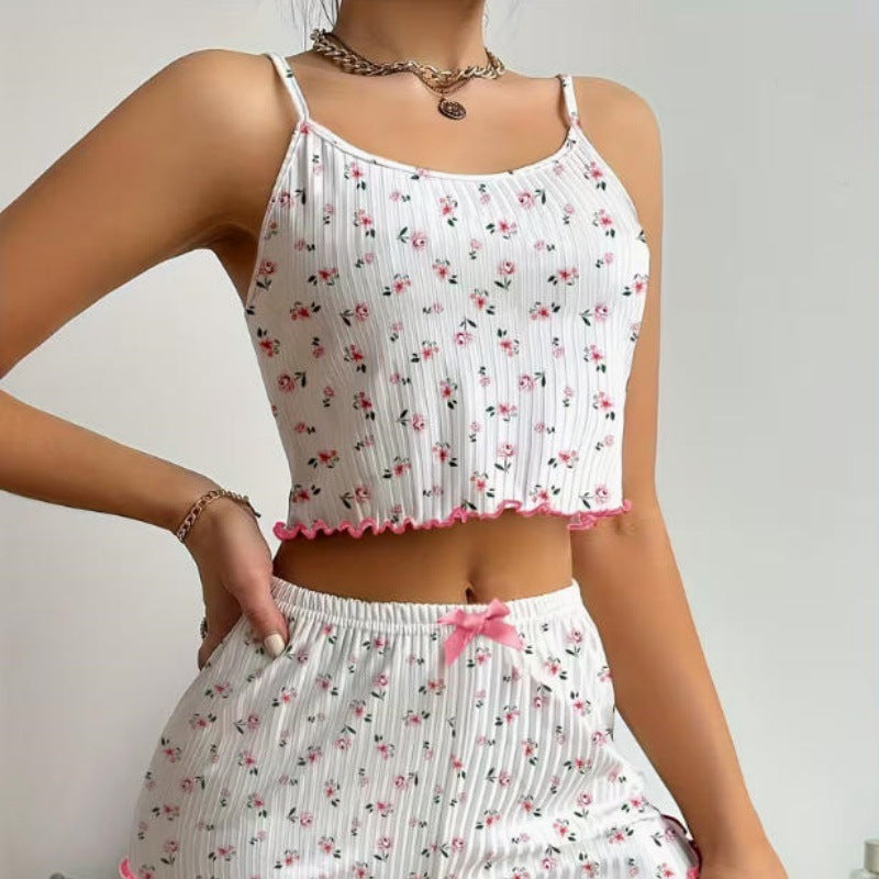 Women's Fashion Lace Sexy Camisole And Shorts Set