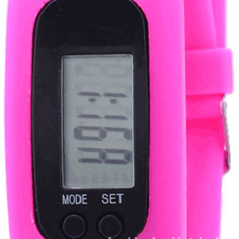 Student sports silicone pedometer LCD bracelet watch