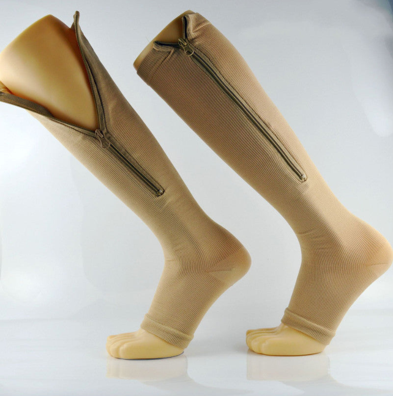 Zipper pressure socks